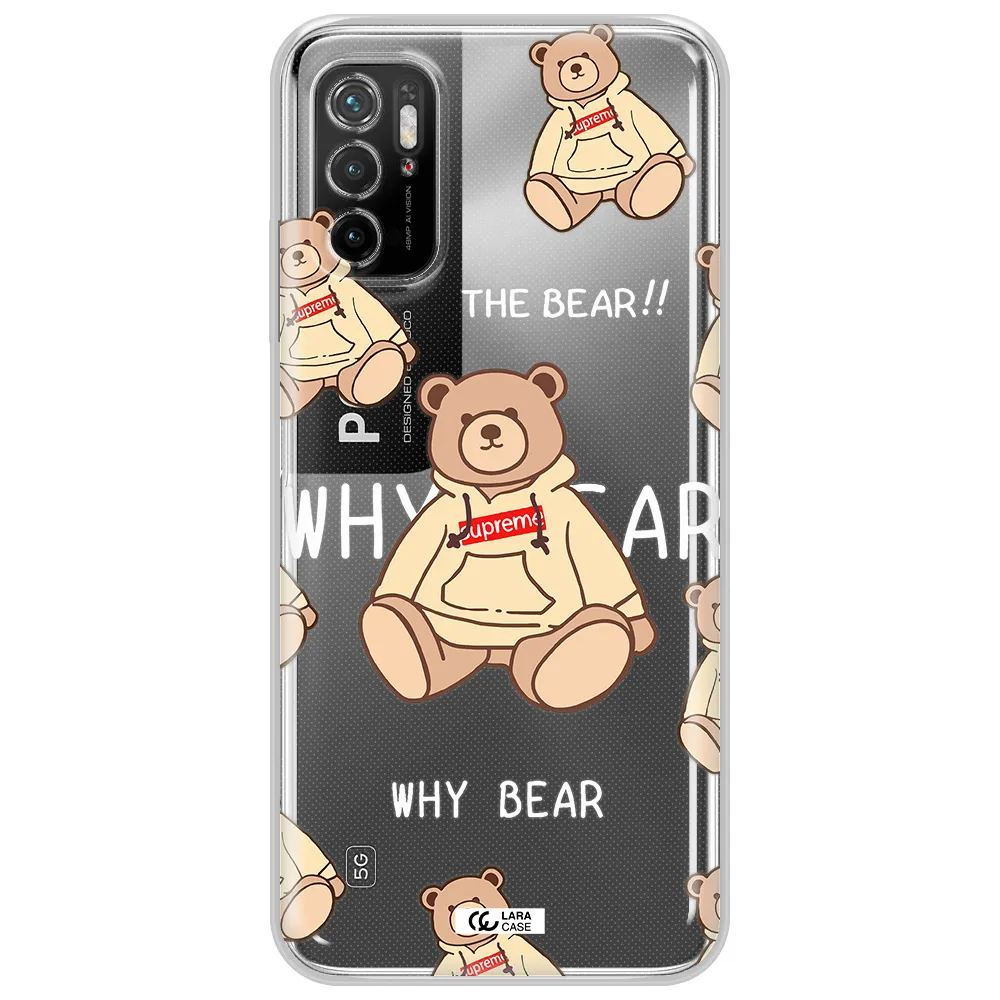 A Pattern Of A Teddy Bear Xiaomi Poco M3 Pro Clear Tpu Case
