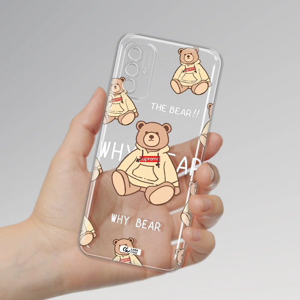 A Pattern Of A Teddy Bear Xiaomi Poco M3 Pro Clear Tpu Case