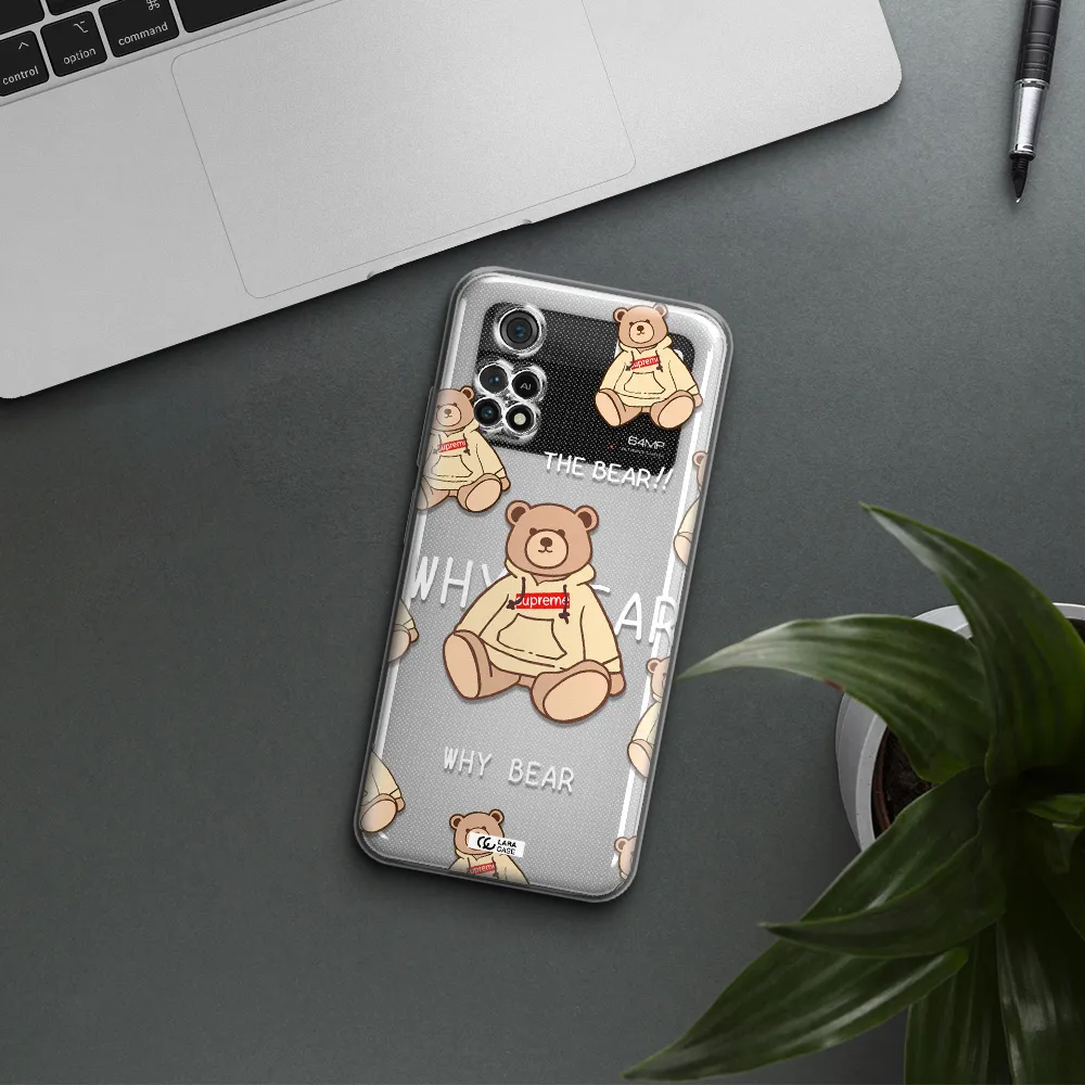 A Pattern Of A Teddy Bear Xiaomi Poco M4 Pro 4G Clear Tpu Case