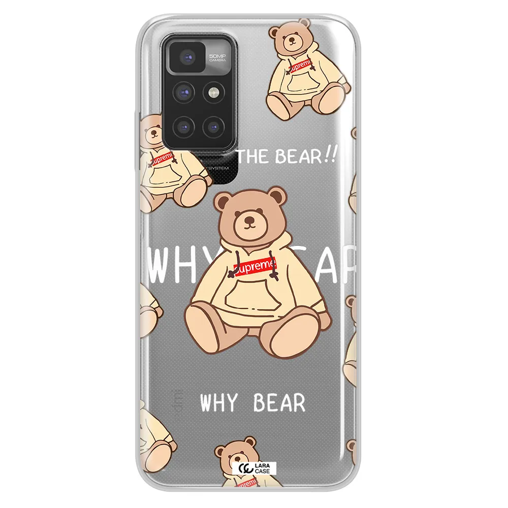 A Pattern Of A Teddy Bear Xiaomi Redmi 10 Clear Tpu Case