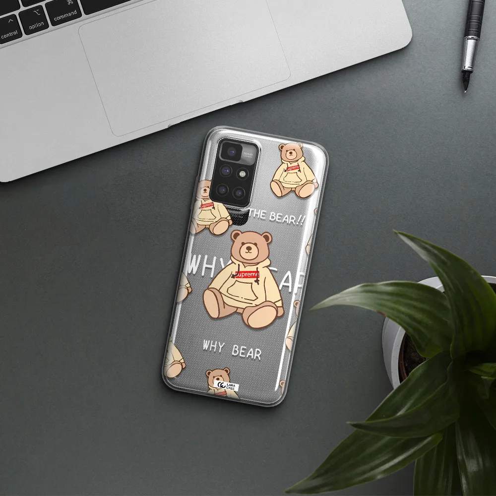 A Pattern Of A Teddy Bear Xiaomi Redmi 10 Clear Tpu Case