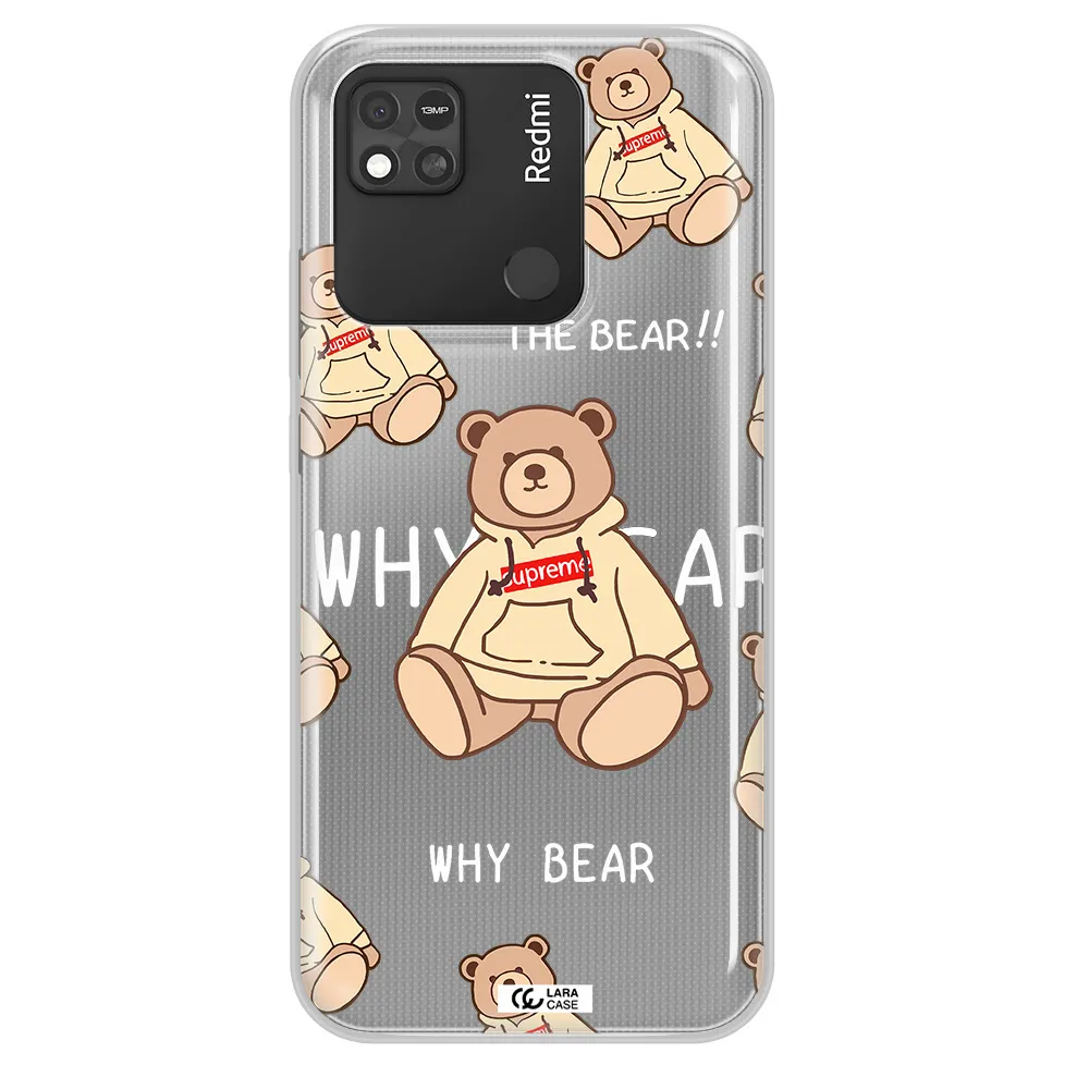 A Pattern Of A Teddy Bear Xiaomi Redmi 10A Clear Tpu Case