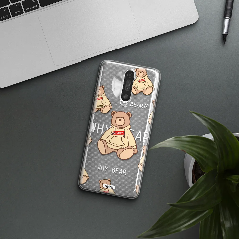 A Pattern Of A Teddy Bear Xiaomi Redmi K30 Clear Tpu Case