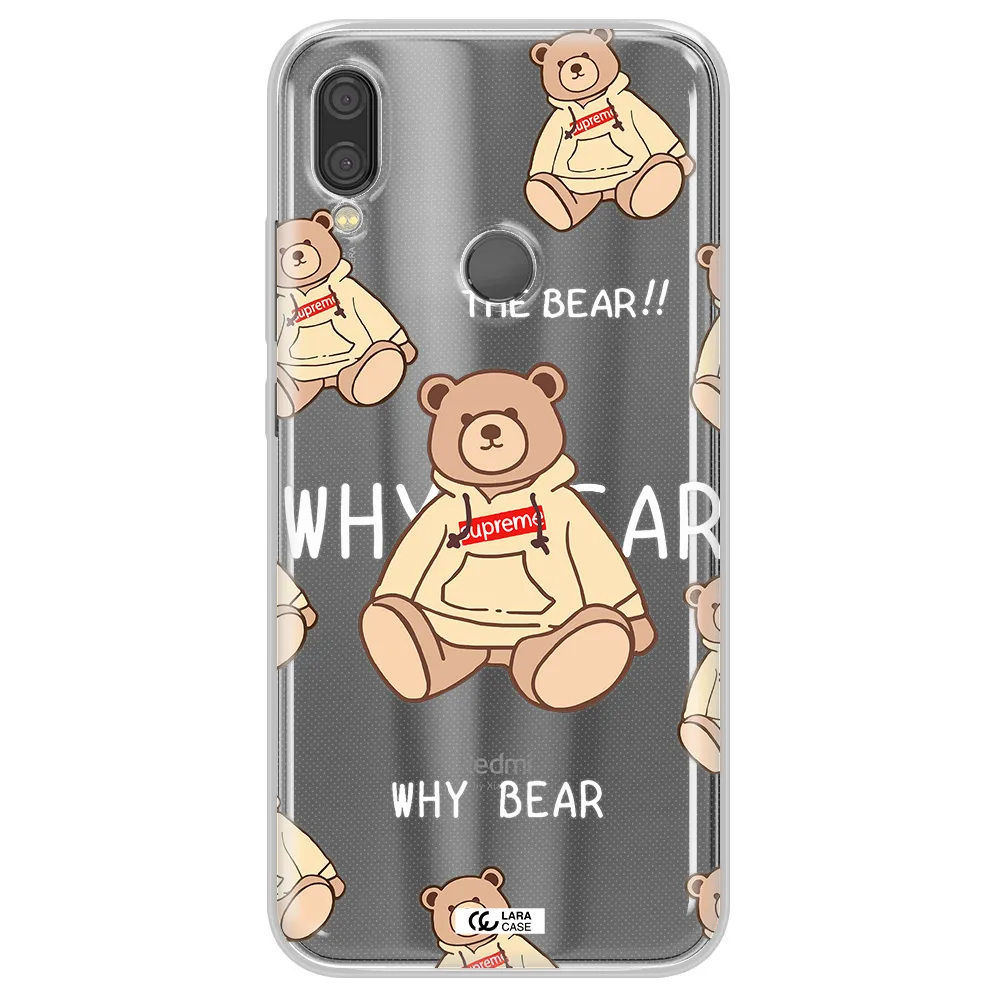 A Pattern Of A Teddy Bear Xiaomi Redmi Note 7 Clear Tpu Case