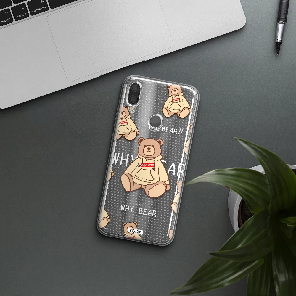 A Pattern Of A Teddy Bear Xiaomi Redmi Note 7 Clear Tpu Case