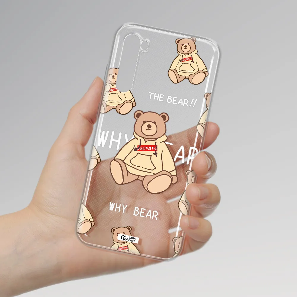A Pattern Of A Teddy Bear Xiaomi Redmi Note 8T Clear Tpu Case