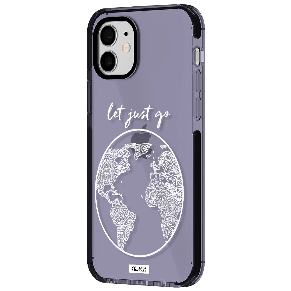 a white background with a circle Apple iPhone 11 impact Lilac Case
