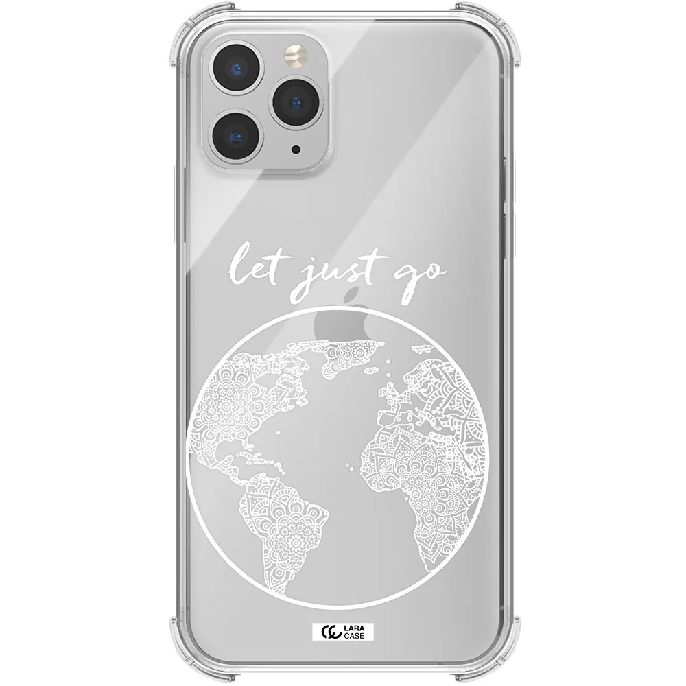 a white background with a circle Apple iPhone 11 pro Clear PC Case
