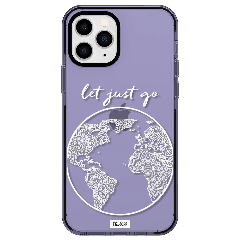 a white background with a circle Apple iPhone 11 pro impact Lilac Case