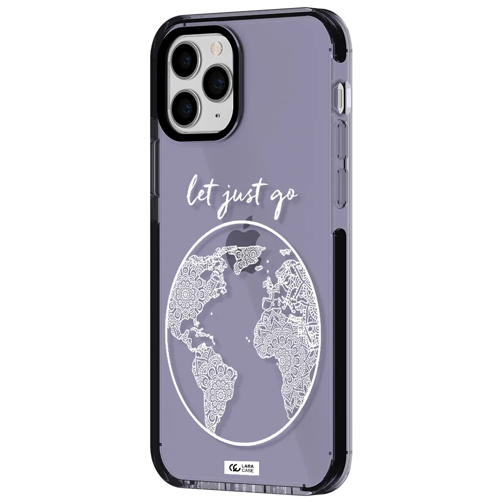 a white background with a circle Apple iPhone 11 pro impact Lilac Case