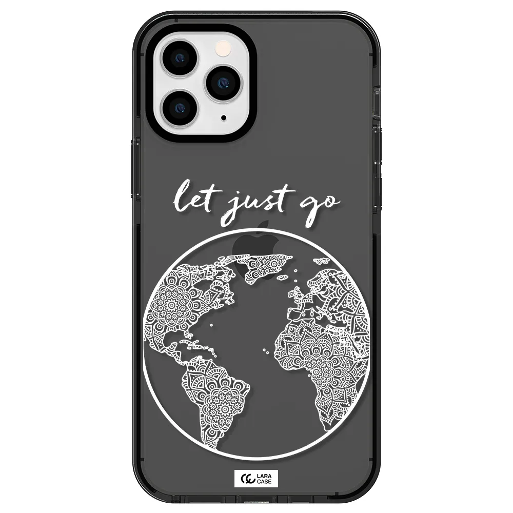 a white background with a circle Apple iPhone 11 pro max impact Smoke Black Case