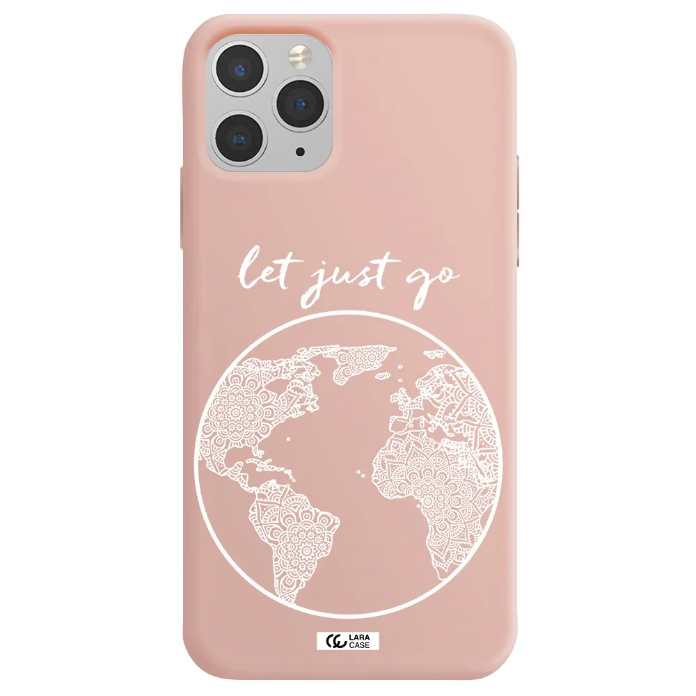 a white background with a circle Apple iPhone 11 pro max Silicone pastel pink Case