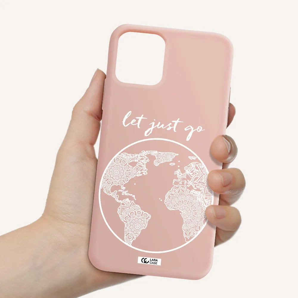 a white background with a circle Apple iPhone 11 pro max Silicone pastel pink Case