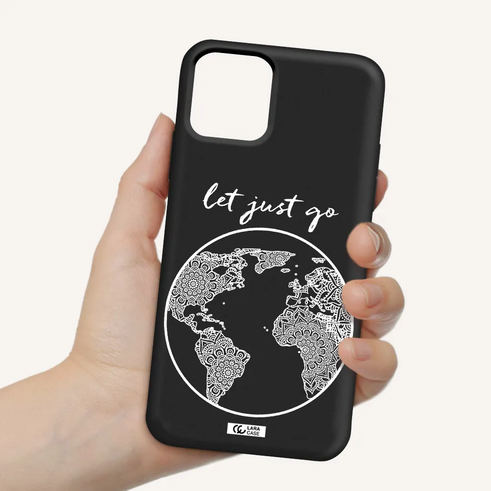 a white background with a circle Apple iPhone 11 pro Silicone black Case