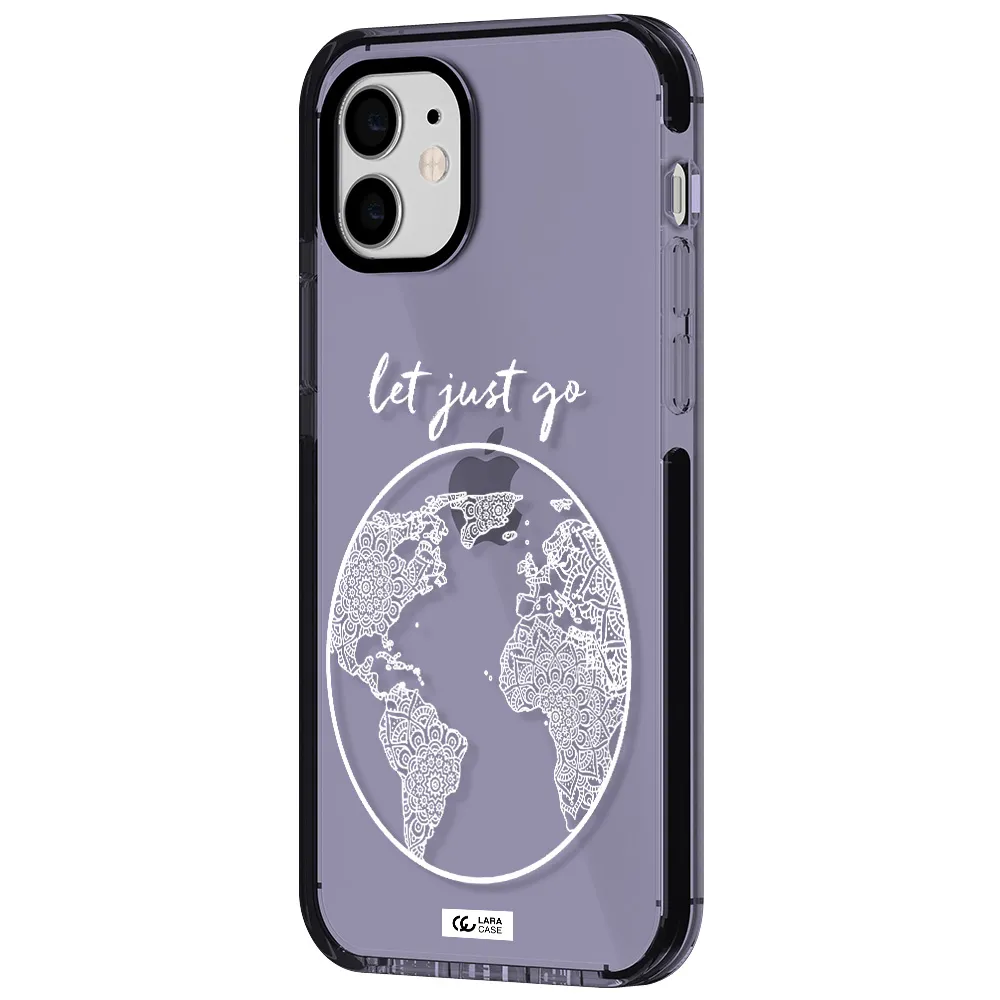 a white background with a circle Apple iPhone 12 impact Lilac Case