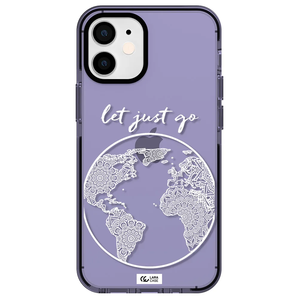 a white background with a circle Apple iPhone 12 mini impact Lilac Case