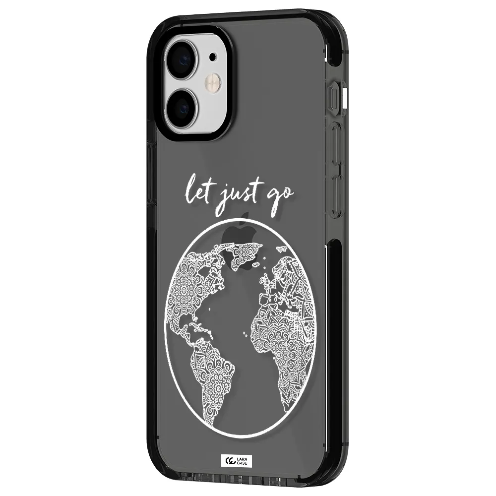 a white background with a circle Apple iPhone 12 mini impact Smoke Black Case