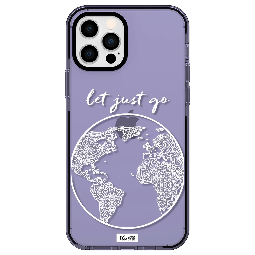 a white background with a circle Apple iPhone 12 pro impact Lilac Case