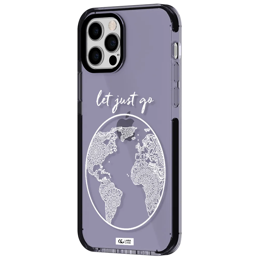 a white background with a circle Apple iPhone 12 pro impact Lilac Case