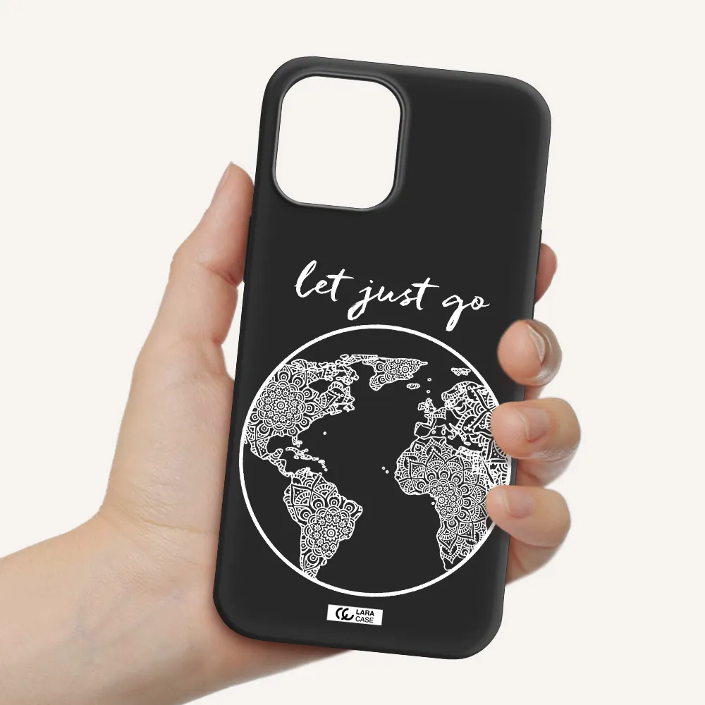 a white background with a circle Apple iPhone 12 pro max Silicone black Case