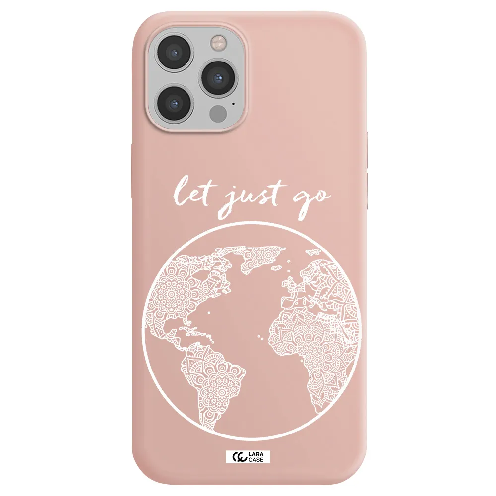 a white background with a circle Apple iPhone 12 pro max Silicone pastel pink Case