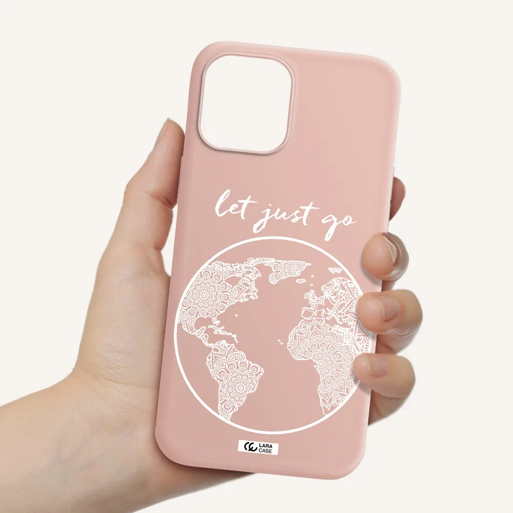 a white background with a circle Apple iPhone 12 pro max Silicone pastel pink Case