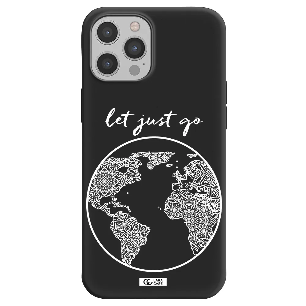 a white background with a circle Apple iPhone 12 pro Silicone black Case