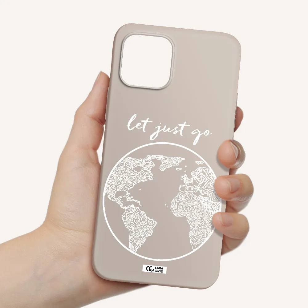 a white background with a circle Apple iPhone 12 Silicone Stone Case