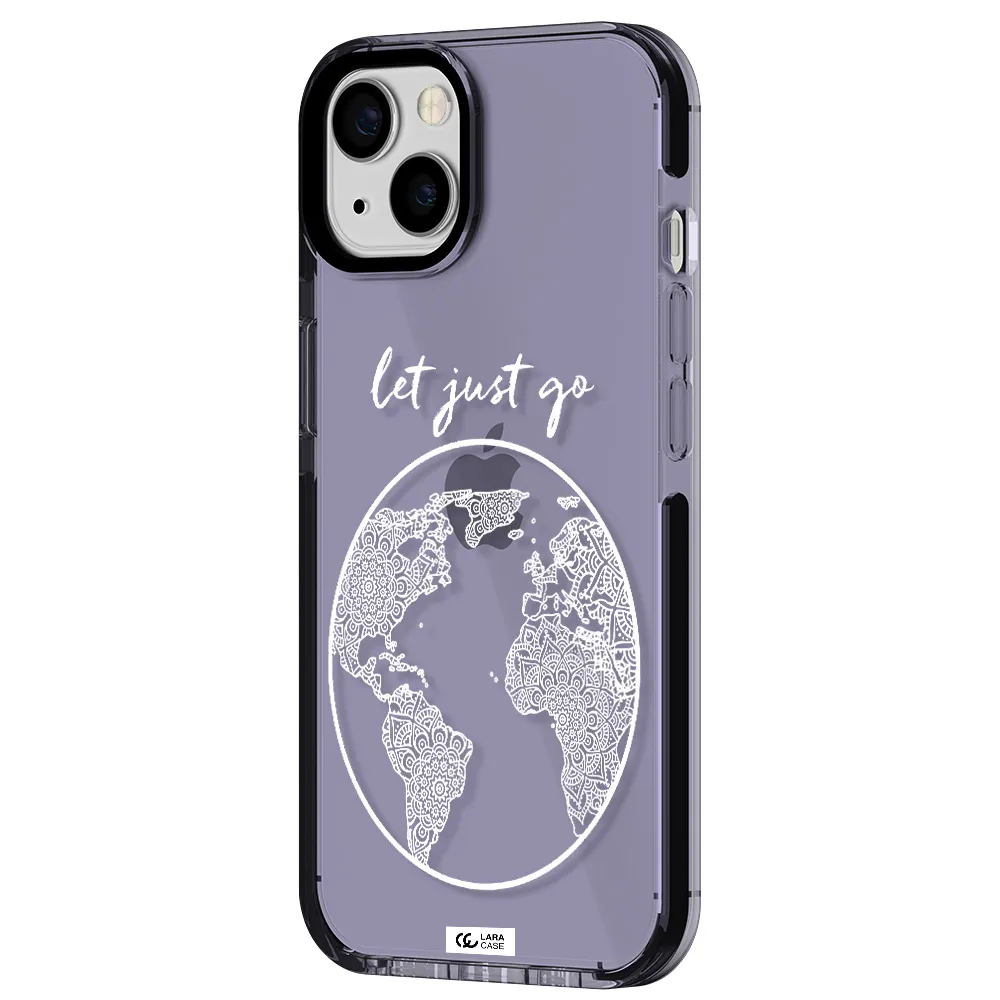 a white background with a circle Apple iPhone 13 impact Lilac Case