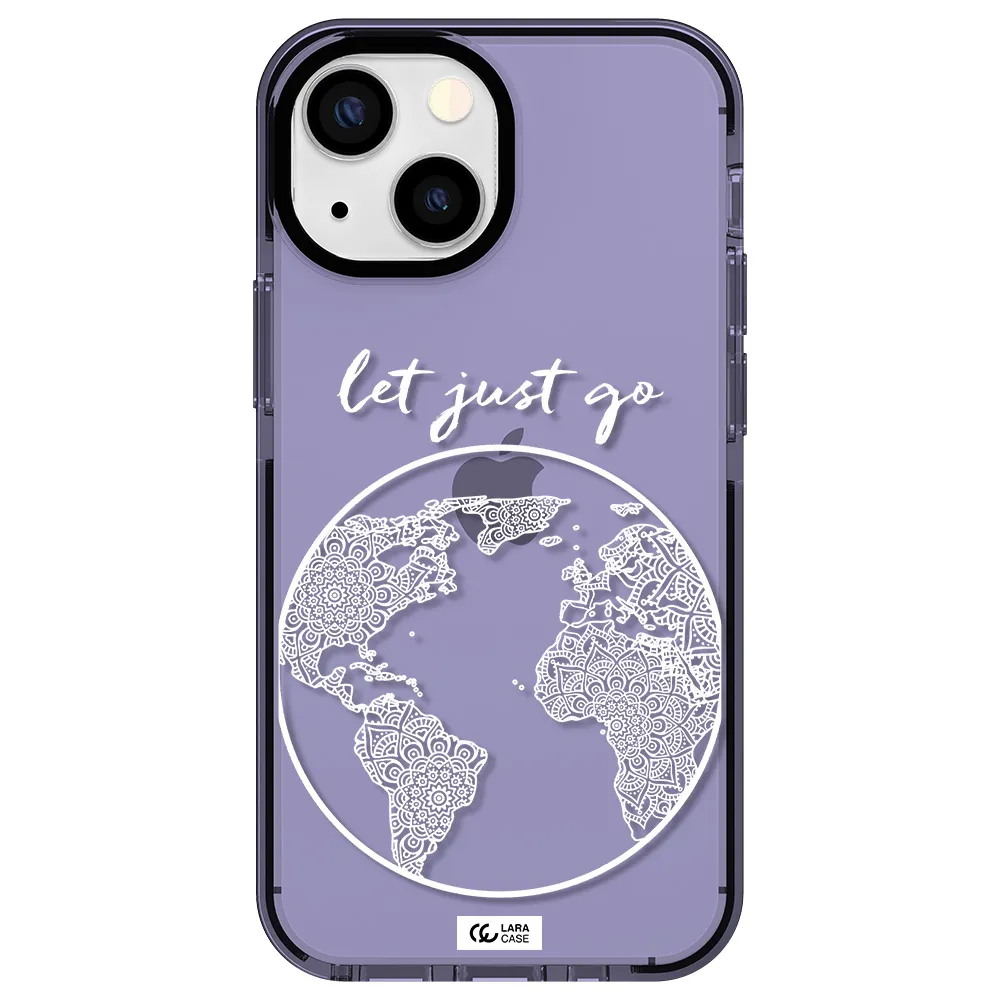 a white background with a circle Apple iPhone 13 mini impact Lilac Case