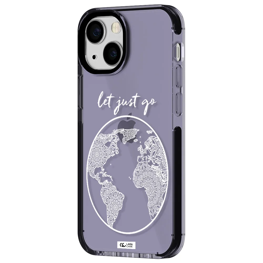 a white background with a circle Apple iPhone 13 mini impact Lilac Case