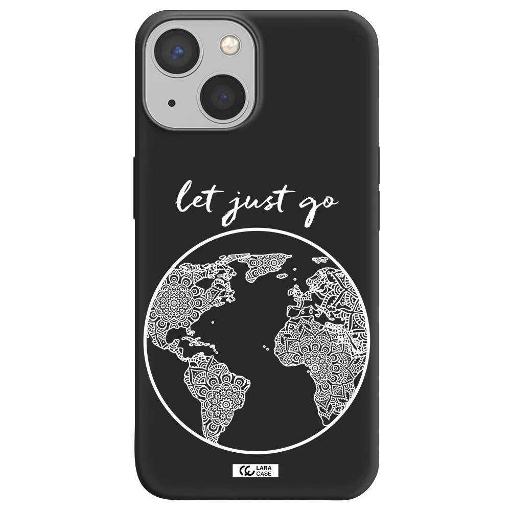 a white background with a circle Apple iPhone 13 mini Silicone black Case