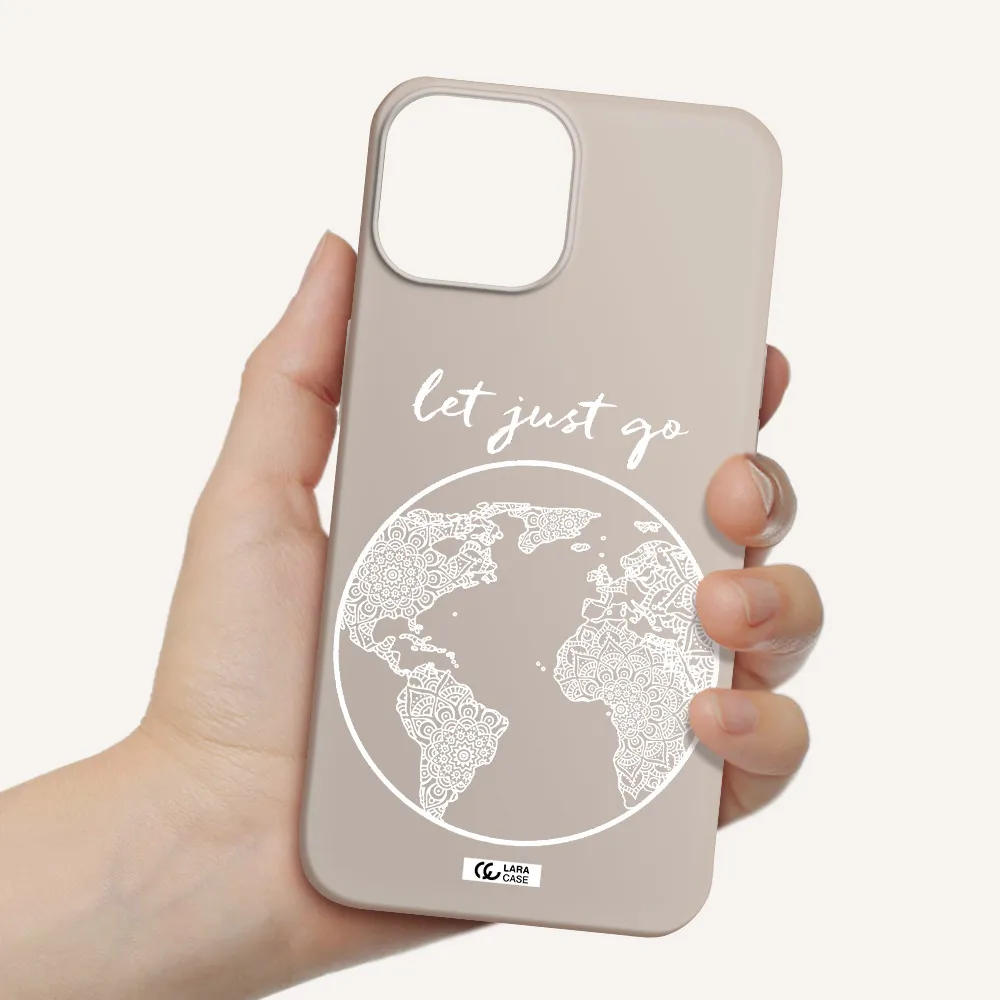 a white background with a circle Apple iPhone 13 mini Silicone Stone Case