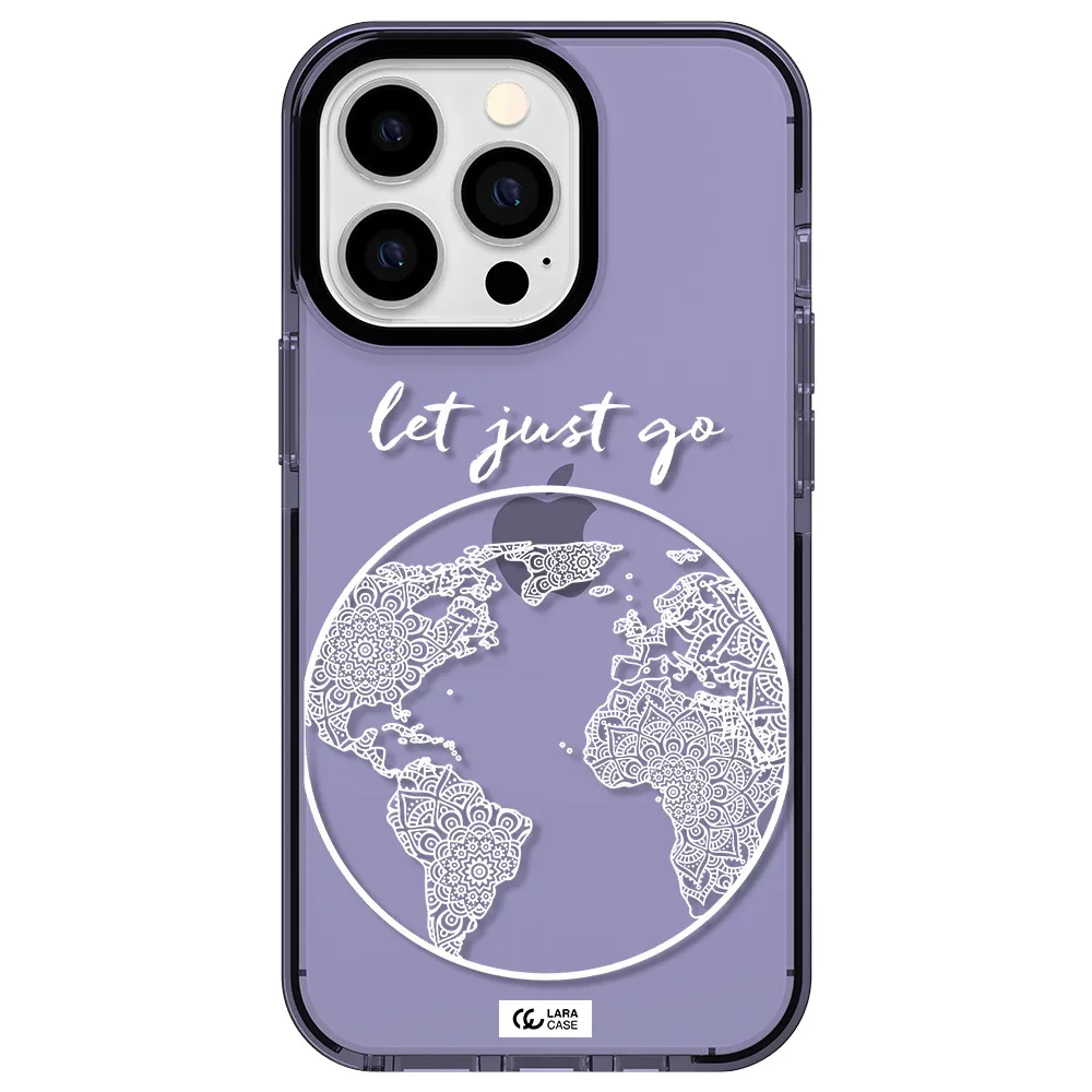 a white background with a circle Apple iPhone 13 Pro impact Lilac Case