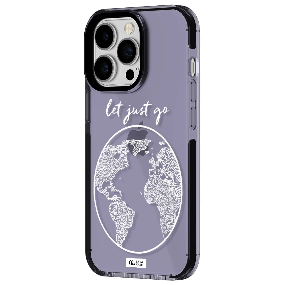 a white background with a circle Apple iPhone 13 Pro impact Lilac Case