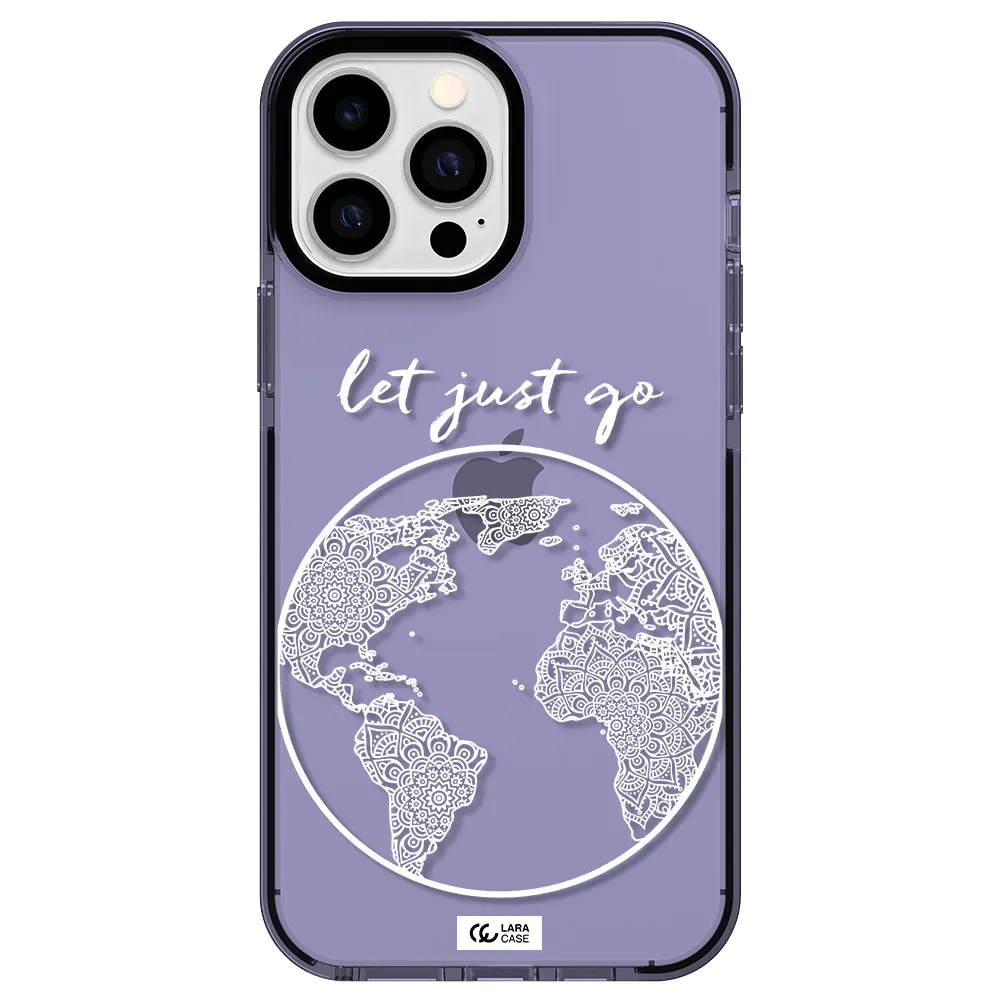 a white background with a circle Apple iPhone 13 Pro Max impact Lilac Case