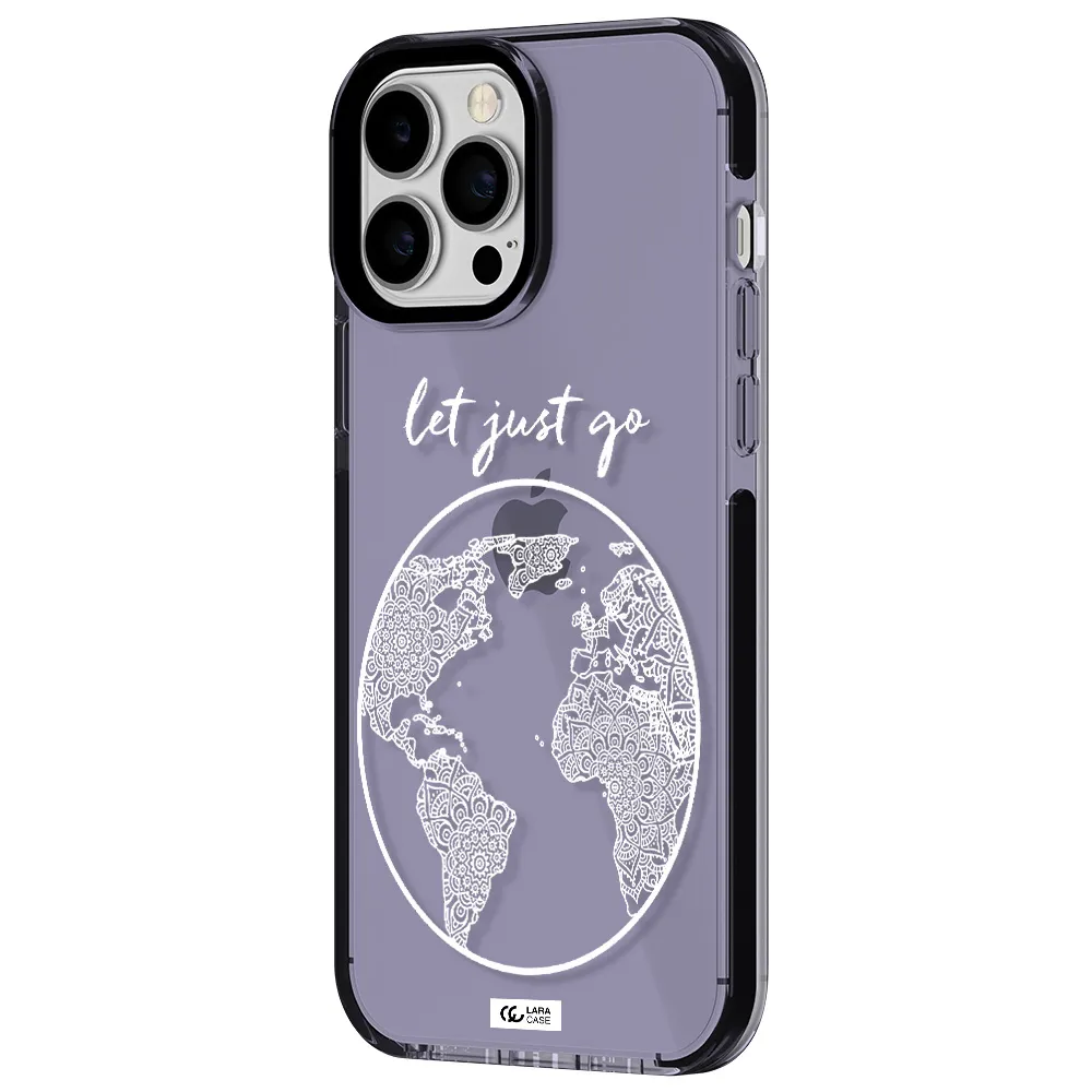 a white background with a circle Apple iPhone 13 Pro Max impact Lilac Case