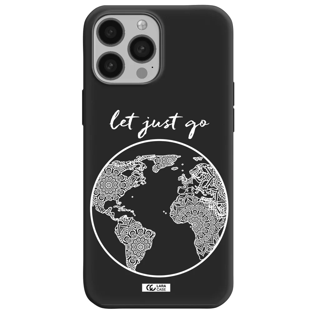 a white background with a circle Apple iPhone 13 Pro Silicone black Case