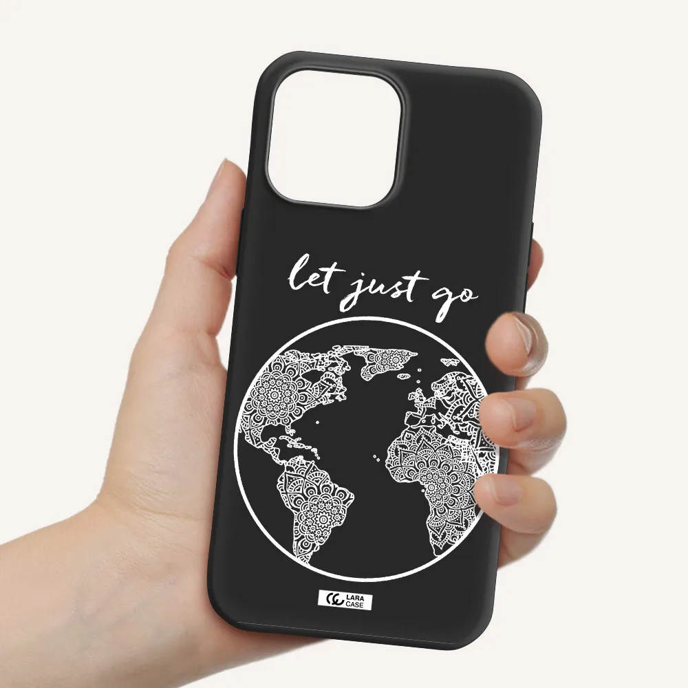 a white background with a circle Apple iPhone 13 Pro Silicone black Case