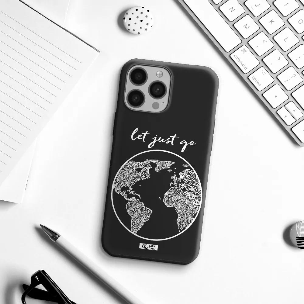 a white background with a circle Apple iPhone 13 Pro Silicone black Case