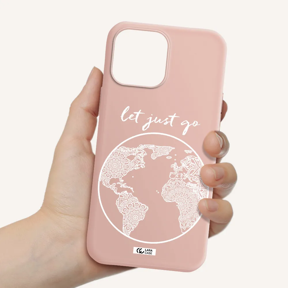 a white background with a circle Apple iPhone 13 Pro Silicone pastel pink Case