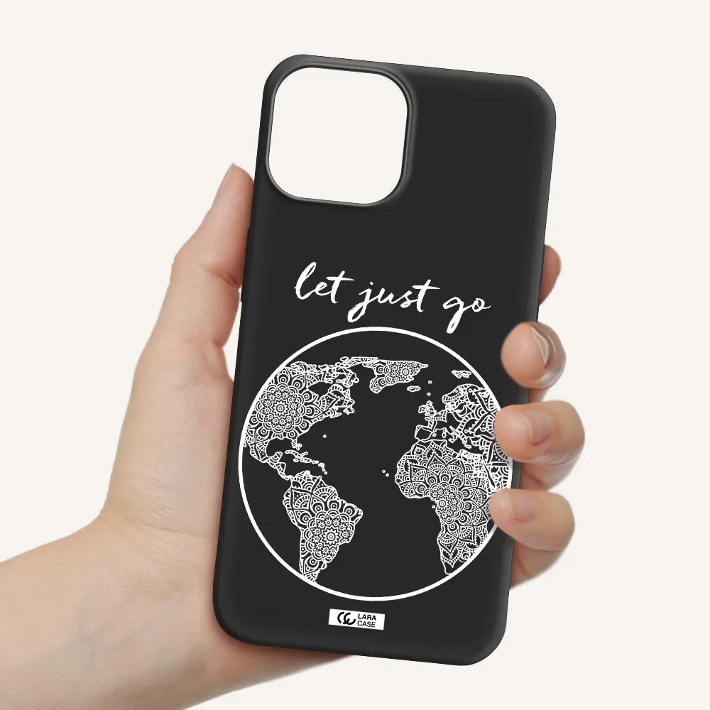 a white background with a circle Apple iPhone 13 Silicone black Case