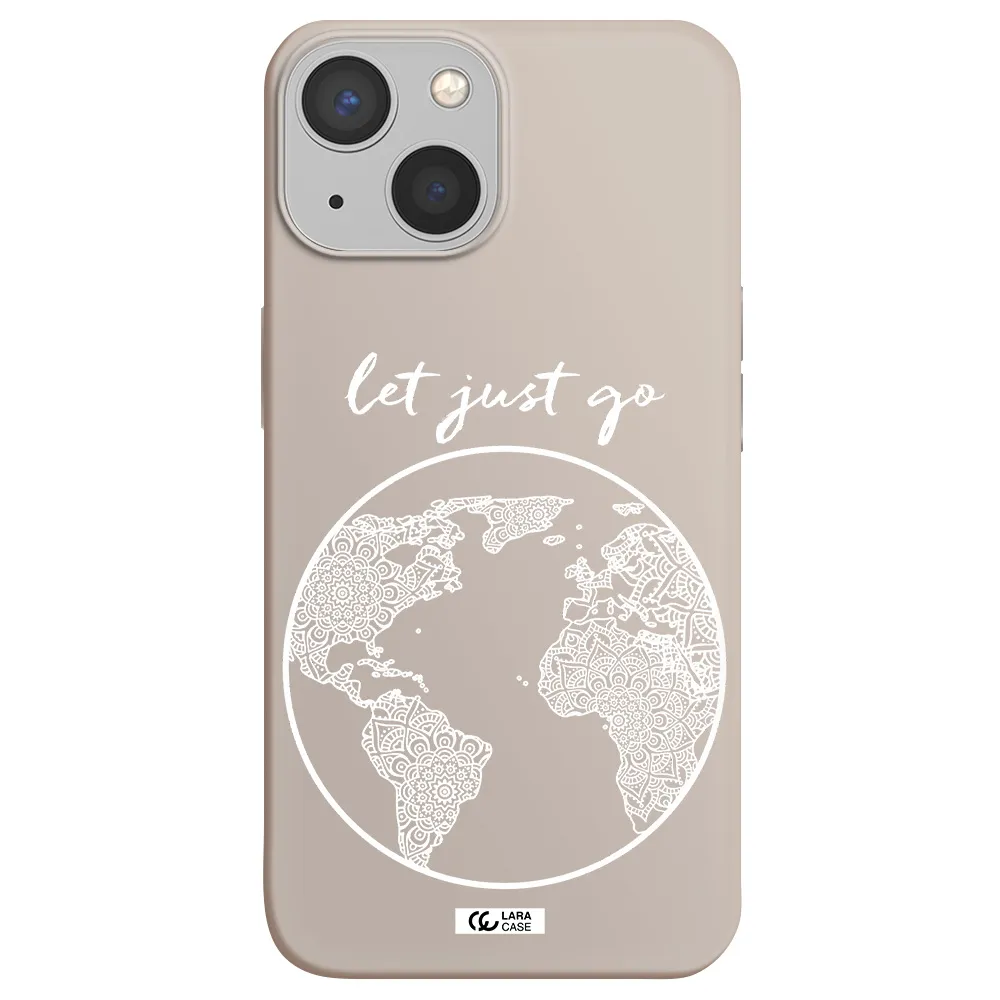 a white background with a circle Apple iPhone 13 Silicone Stone Case