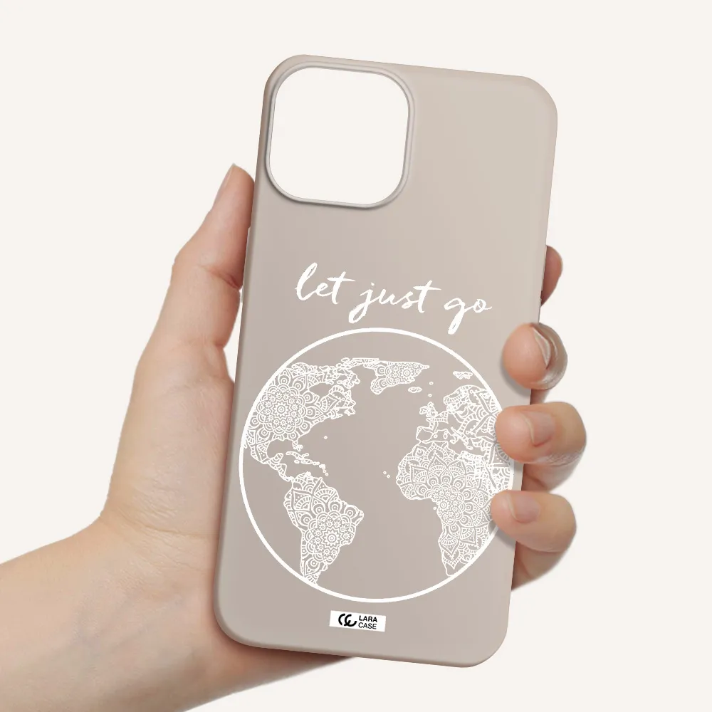 a white background with a circle Apple iPhone 13 Silicone Stone Case