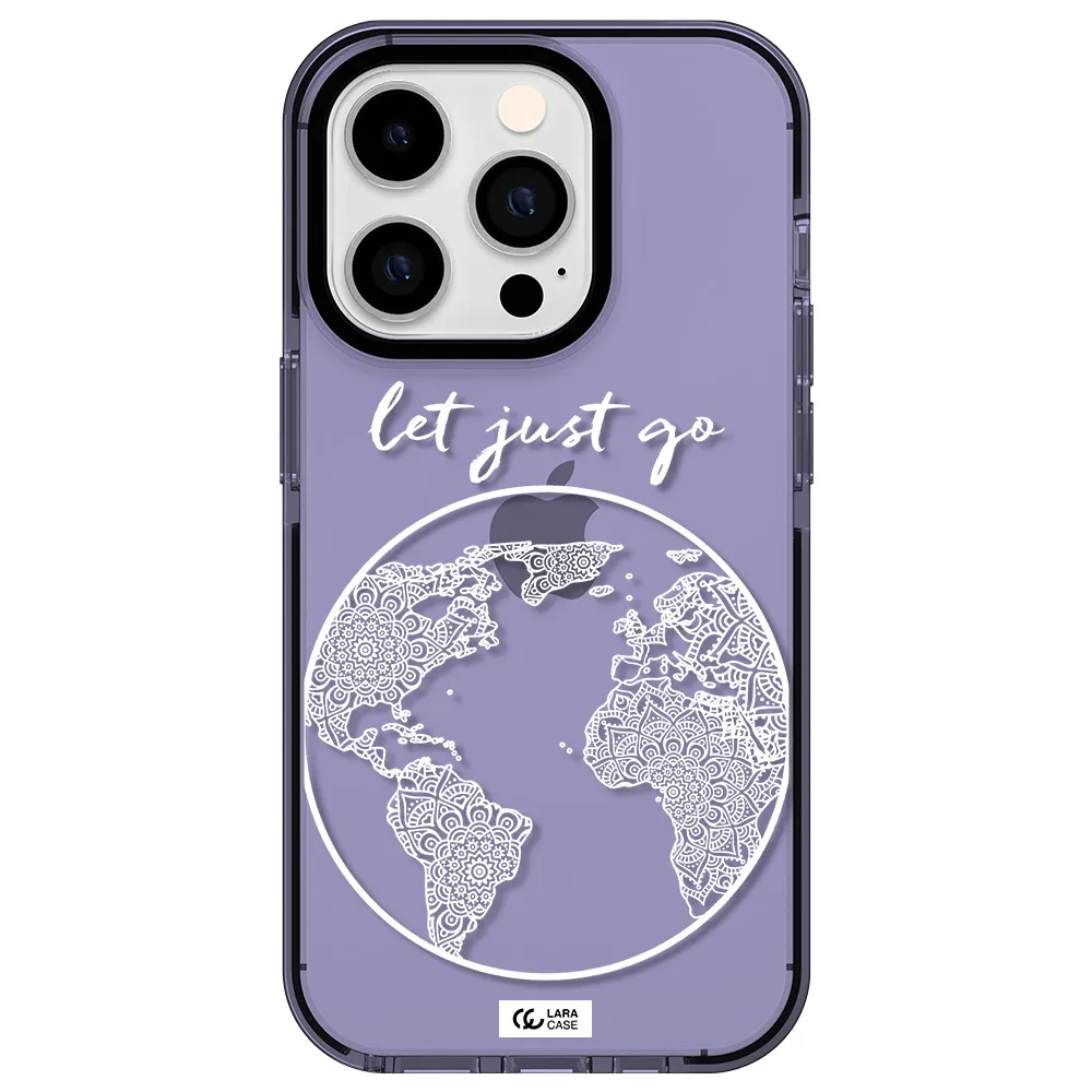 a white background with a circle Apple iPhone 14 pro impact Lilac Case