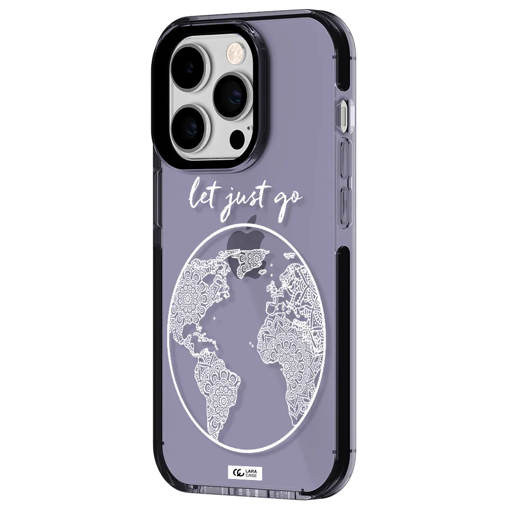 a white background with a circle Apple iPhone 14 pro impact Lilac Case