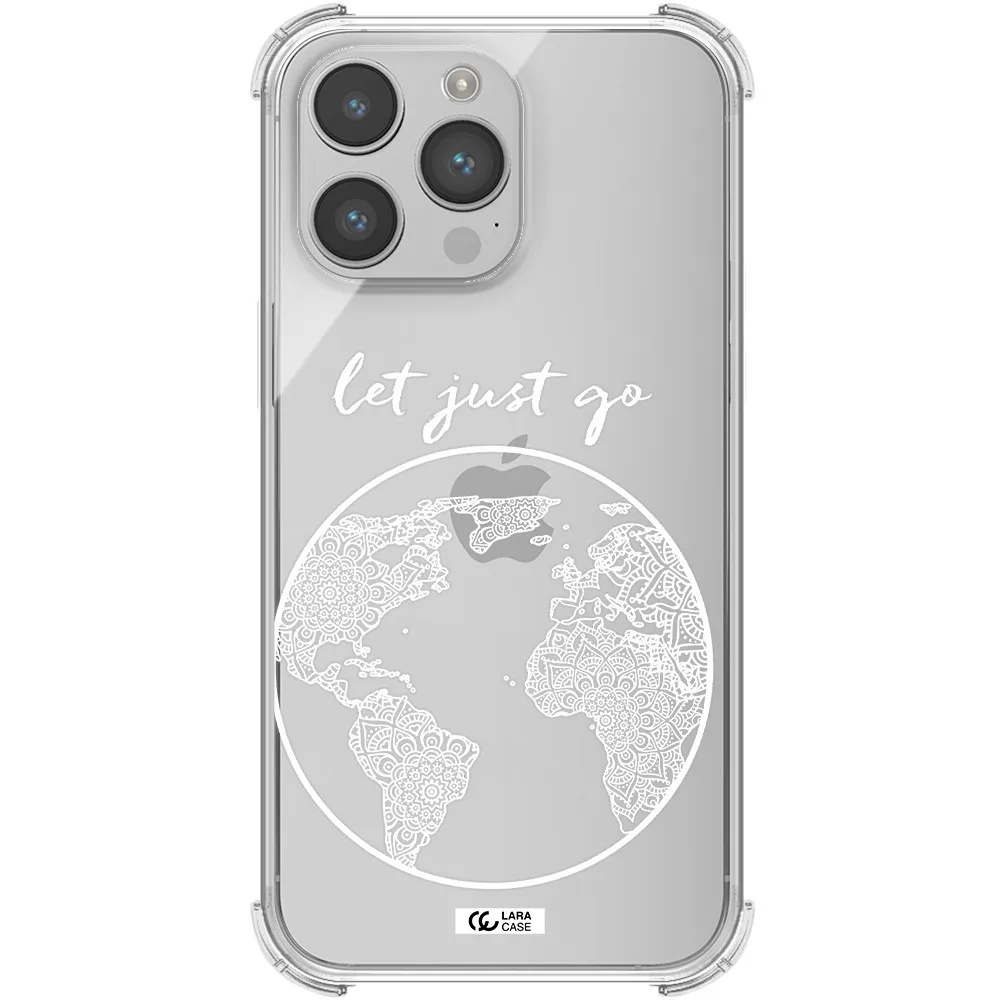 a white background with a circle Apple iPhone 14 pro max Clear PC Case