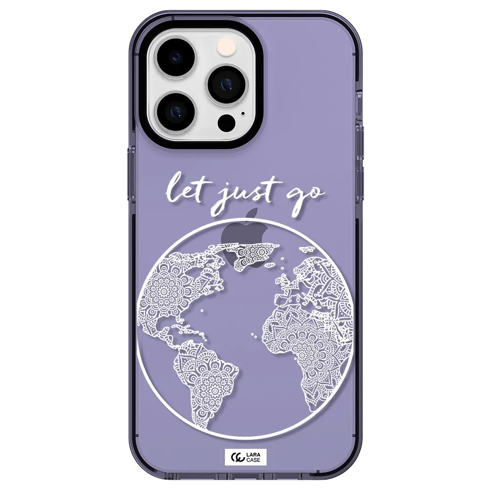a white background with a circle Apple iPhone 14 pro max impact Lilac Case