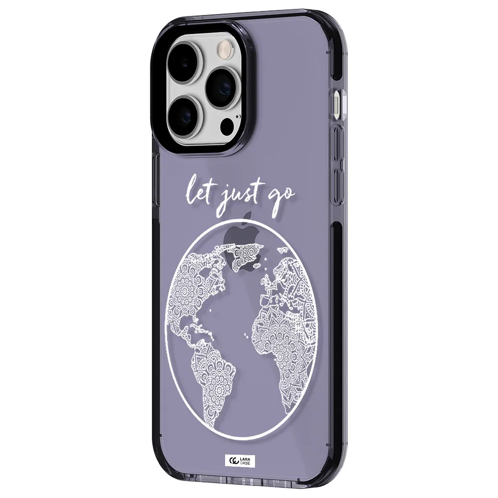 a white background with a circle Apple iPhone 14 pro max impact Lilac Case