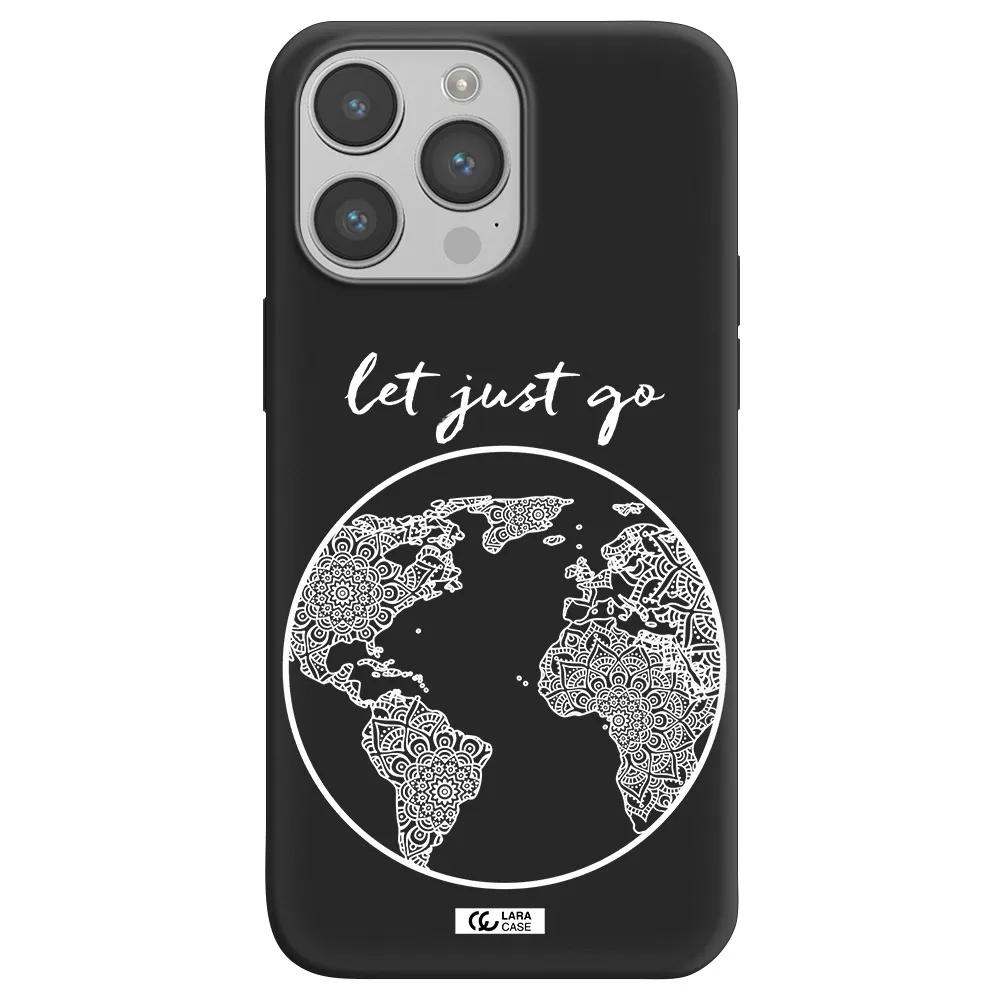 a white background with a circle Apple iPhone 14 pro Silicone black Case